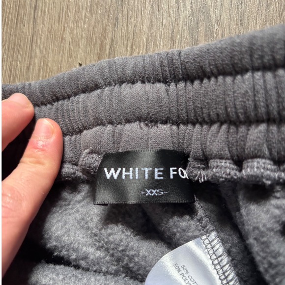 Y2K White Fox Charcoal Grey Puff Print Sweatpants Joggers Womens XXS - Picture 4 of 9